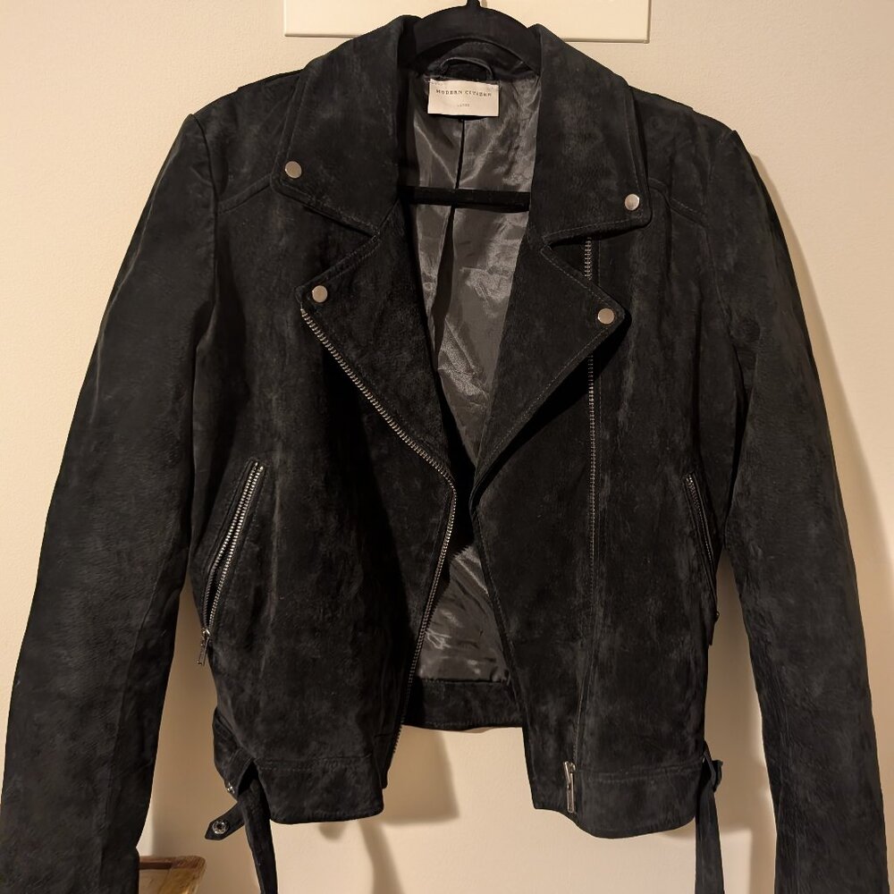 Morena Leather Suede Moto Jacket